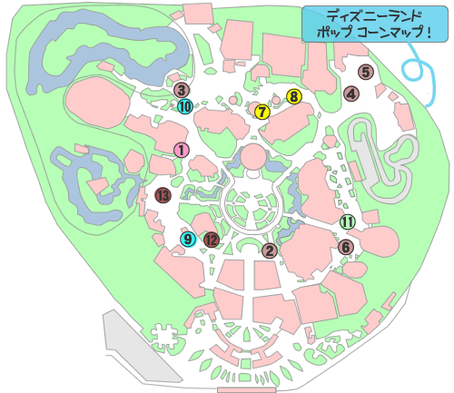 東京ディズニーランド・ポップコーンマップ