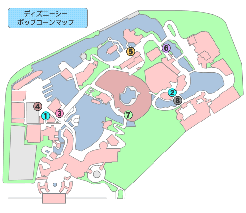 東京ディズニーシー・ポップコーンマップ